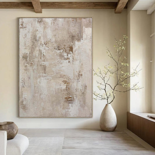Custom Oversized Abstract Canvas for Entryway Foyers - Hand-Painted Acrylic