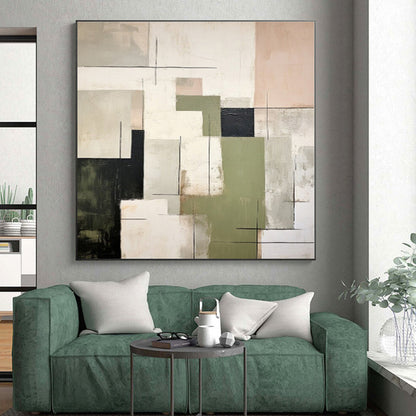 Oversized Personalized Abstract Painting for Home Office Zoom Background Wall
