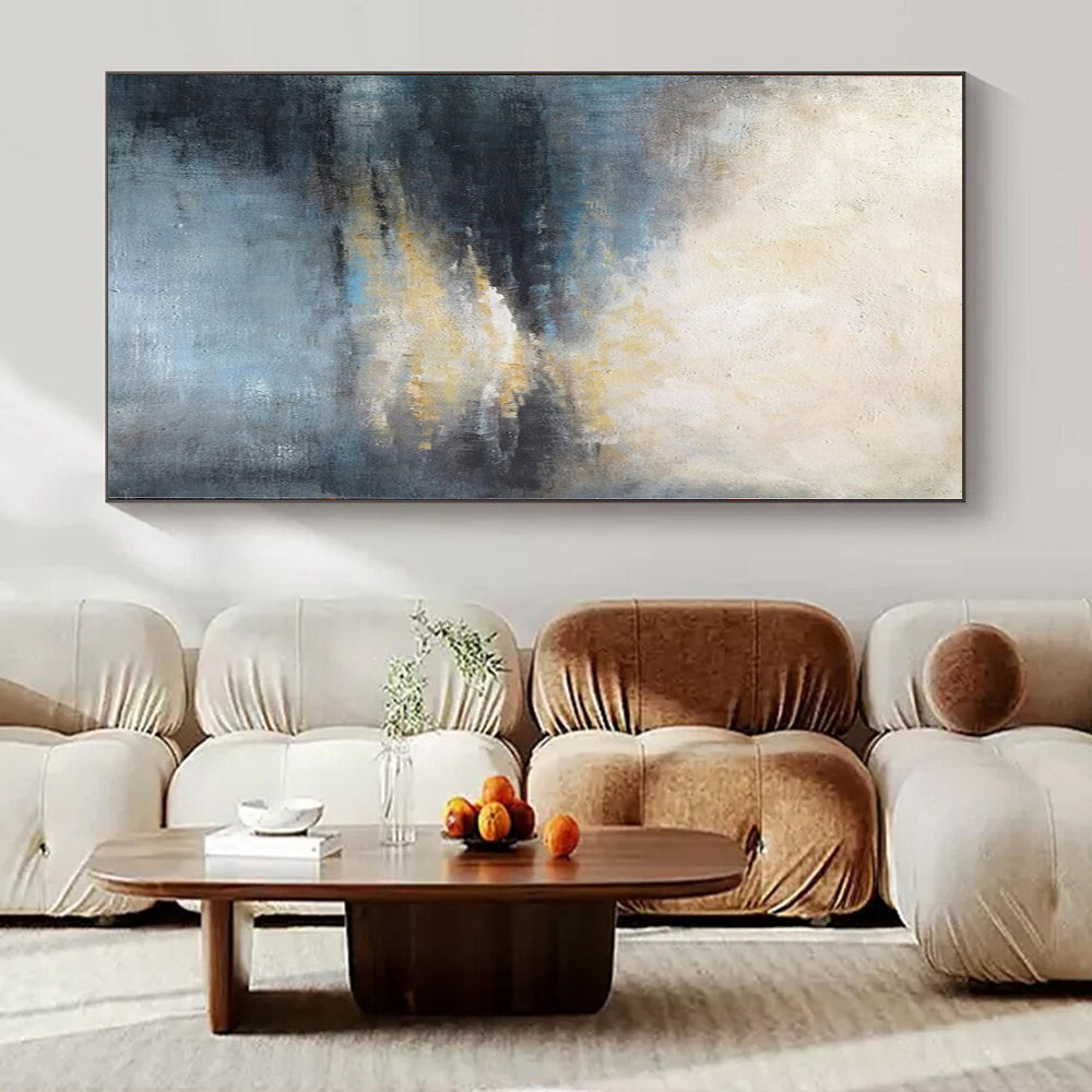 Glamorous Hand-Painted Abstract Mural for Living Room Bar Areas