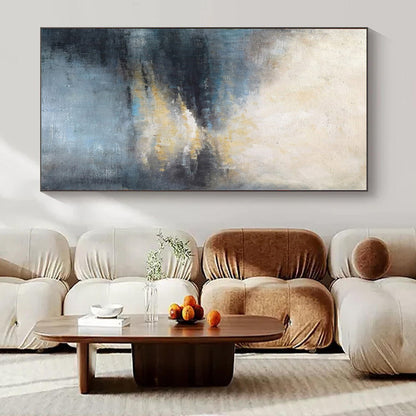 Glamorous Hand-Painted Abstract Mural for Living Room Bar Areas