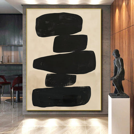 Oversized Custom Abstract Painting for Home Office Zoom Call Backdrops