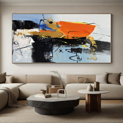Oversized Custom Hand-Painted Abstract Art for Home Office Command Wall