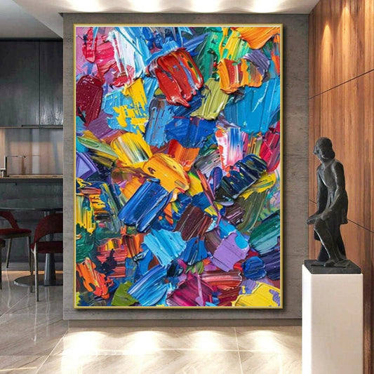 Large-Scale Abstract Art for Attic Living Space Character Enhancement LargeART0685