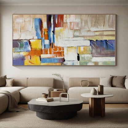 Enormous Made-to-Order Abstract Painting for Mudroom Pet Grooming Station Wall