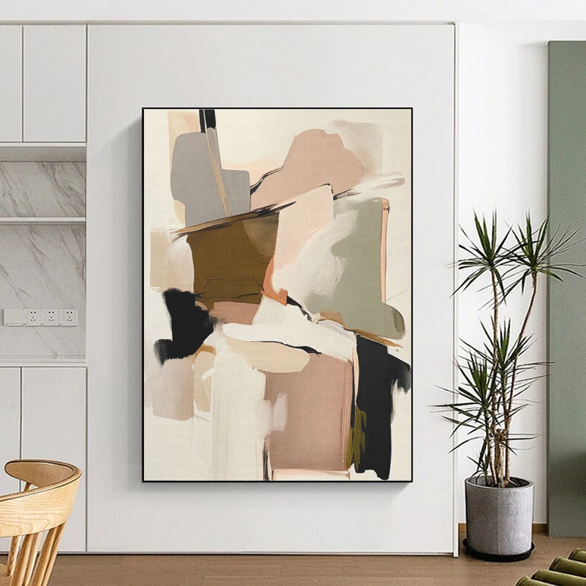 Large Custom Modern Abstract Art for Dining Room Decor in Contemporary Interiors