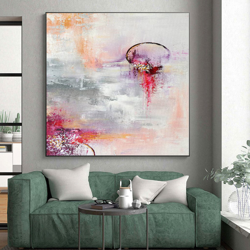 Custom Grand Abstract Cityscape - Hand-Painted Oil on Linen for Urban Loft Apartments
