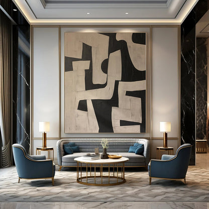 Custom Extra Large Hand-Painted Abstract Canvas for Event Venue Backdrops