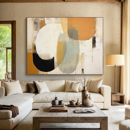 Contemporary Large-Scale Hand-Painted Abstract Canvas for Modern Living Room Focal Wall