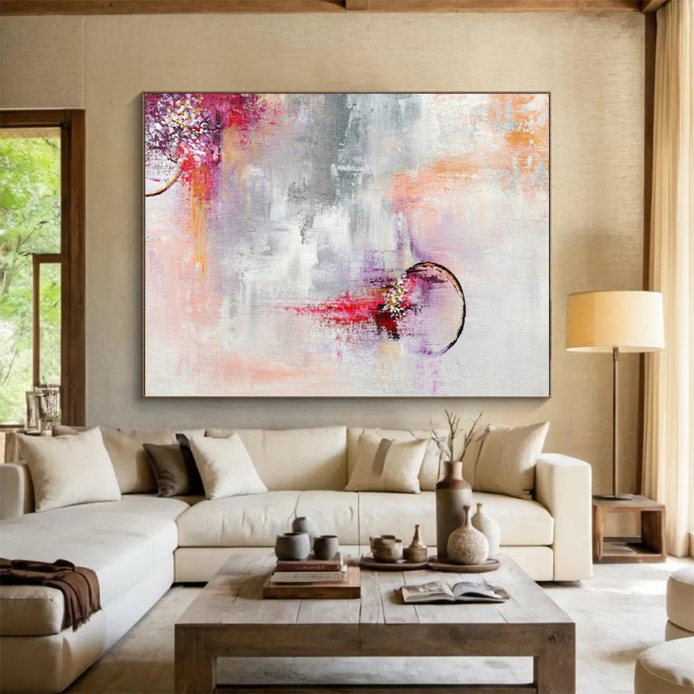 Custom Grand Abstract Cityscape - Hand-Painted Oil on Linen for Urban Loft Apartments