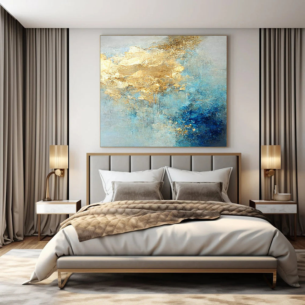 Extra-Huge Hand-Painted Modern Abstract Canvas for Luxury Hotel Executive Suites