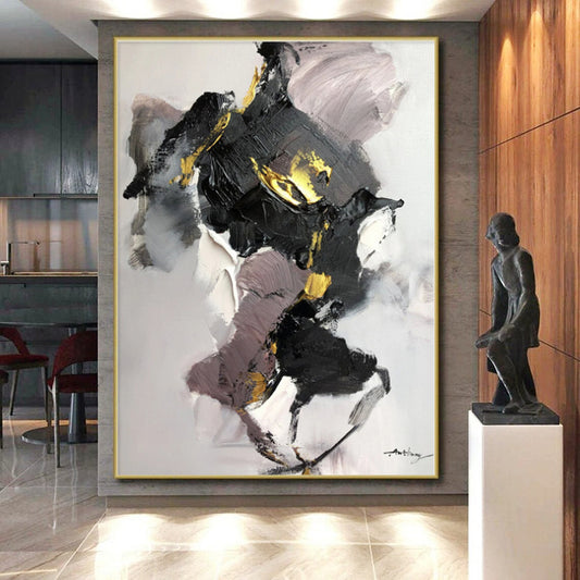 Oversized Custom Hand-Painted Abstract Wall Art for Home Indoor Pool Lounge Wall