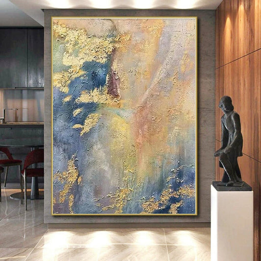 Oversized Custom Hand-Painted Abstract Wall Art for Laundry Room Utility Wall LargeART0582