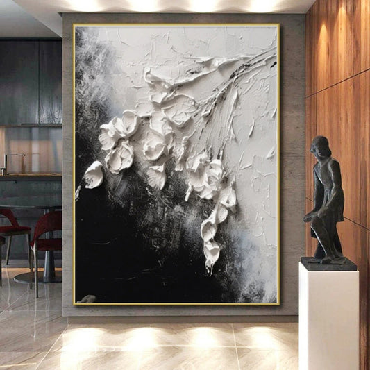 Custom Giant Hand-Painted Abstract Art for Sunroom Garden View Wall LargeART0580