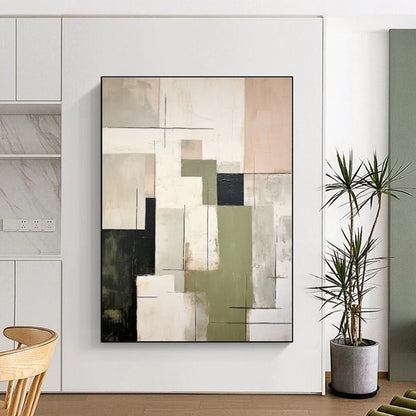 Oversized Personalized Abstract Painting for Home Office Zoom Background Wall