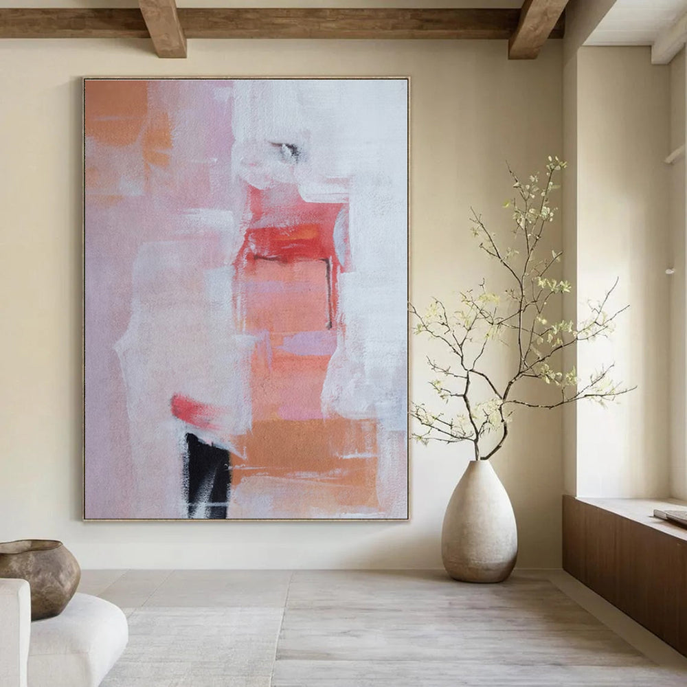 Large-Scale Hand-Painted Abstract Mural for Bedroom & Hallway