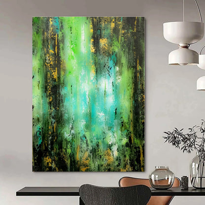 Large-Scale Hand-Painted Contemporary Abstract Canvas for Bedroom Murphy Bed Areas