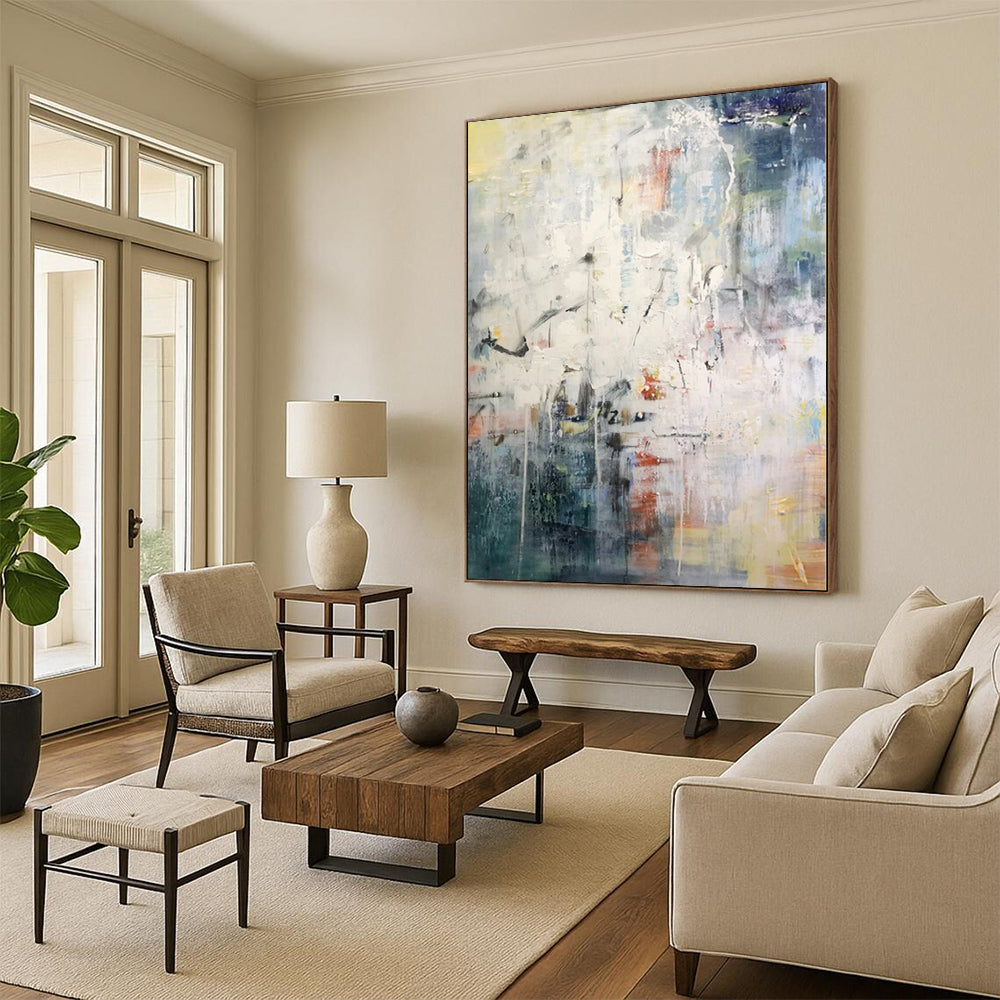 Monumental Custom Abstract Canvas for Greenhouse Potting and Plant Care Areas