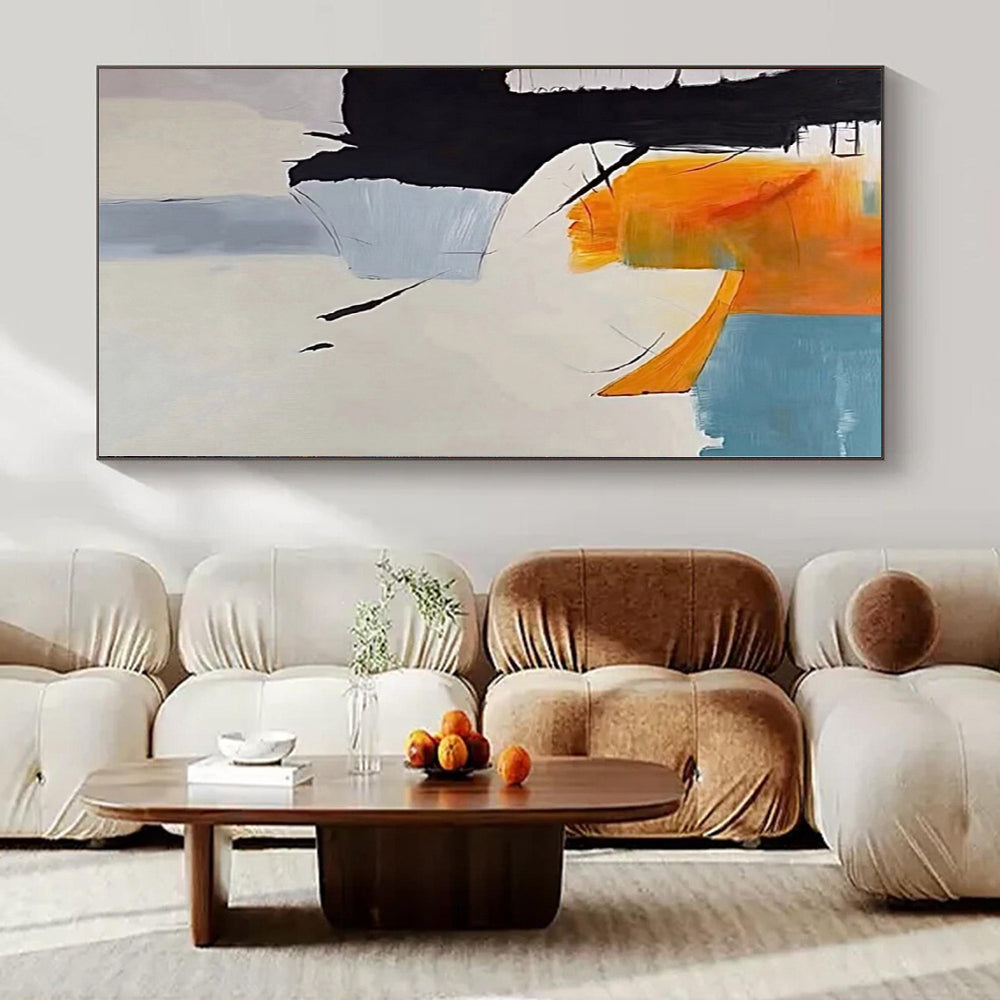 Monumental Abstract Painting for Ski Chalet Loft Areas - Commissioned Oil on Linen