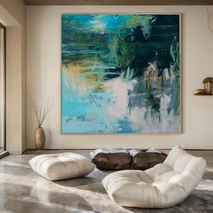 Monumental Abstract Painting for Loft Mezzanine Spaces - Commissioned Oil on Canvas