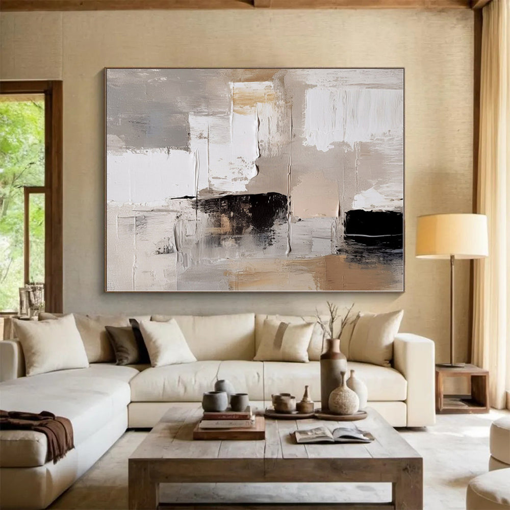 Mammoth Custom Abstract Art for Guest Room Fireplace Feature Wall