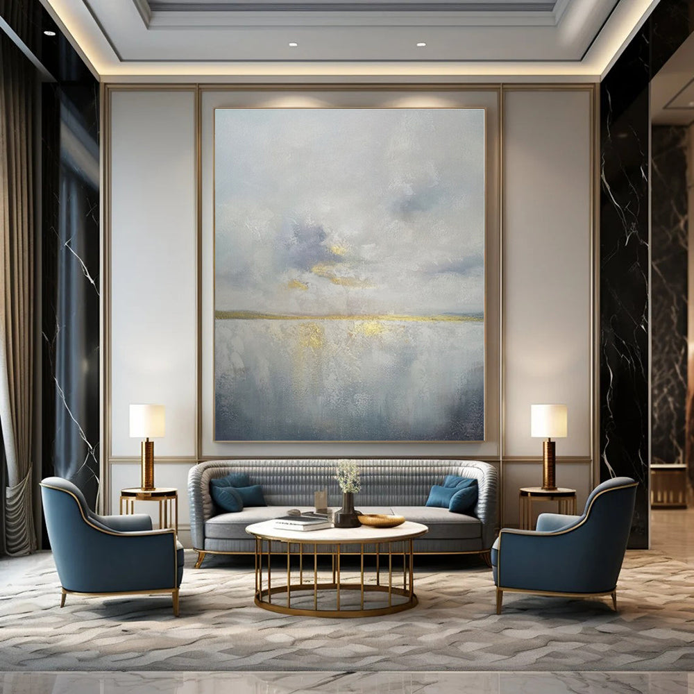 Large-Scale Custom Hand-Painted Abstract Art for Hallway & Entryway