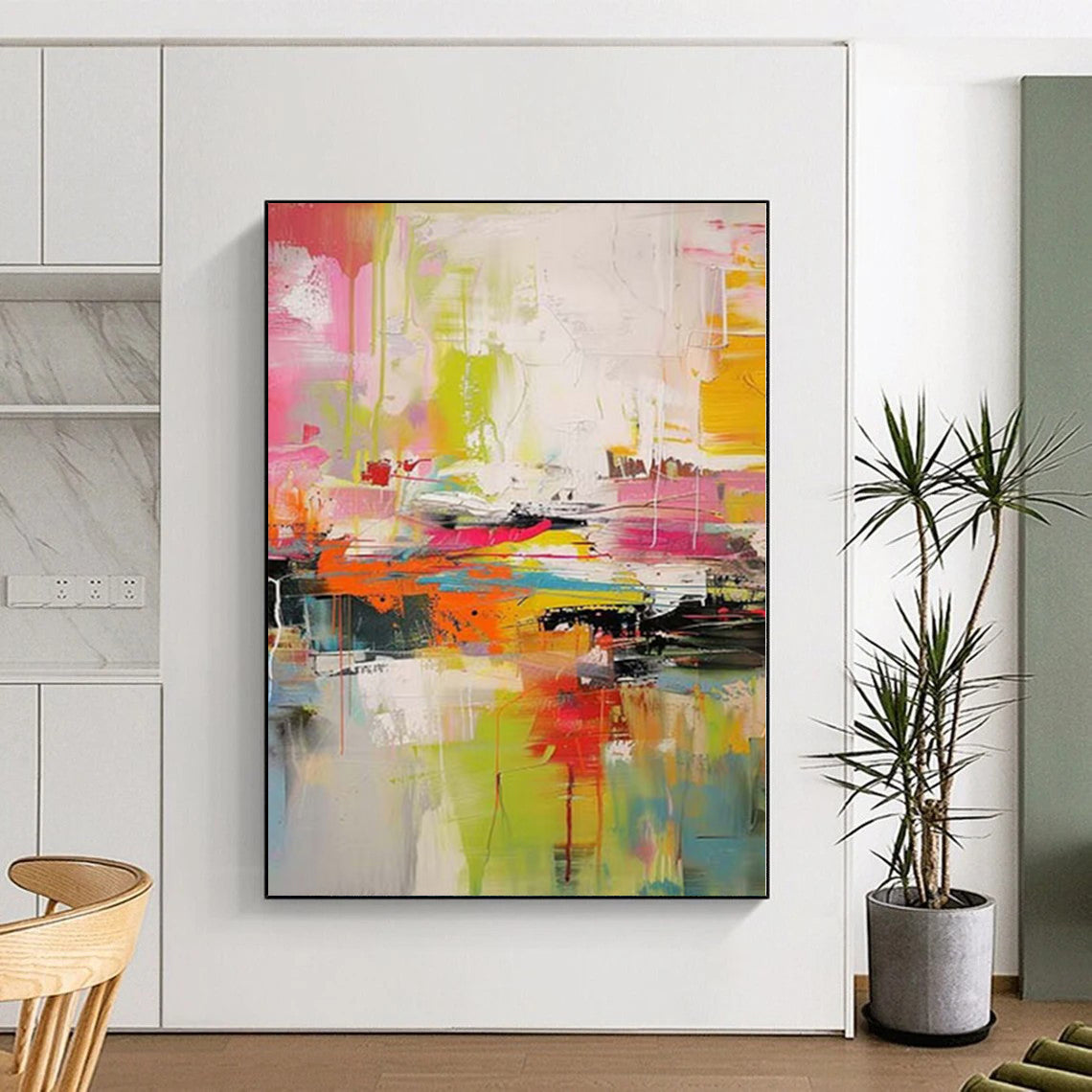 Monumental Abstract Painting for Chicken Coop Nesting Boxes - Made to Order Resin on Linen