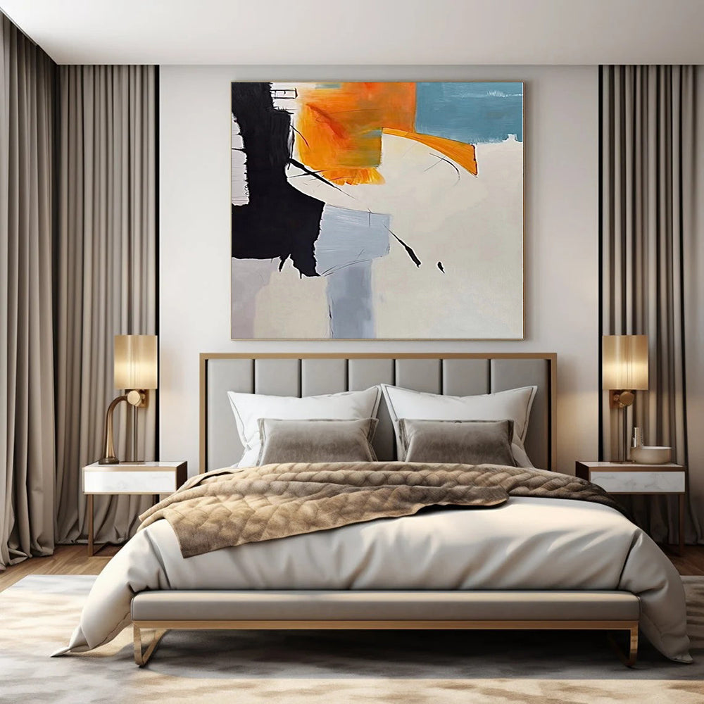 Monumental Abstract Painting for Ski Chalet Loft Areas - Commissioned Oil on Linen