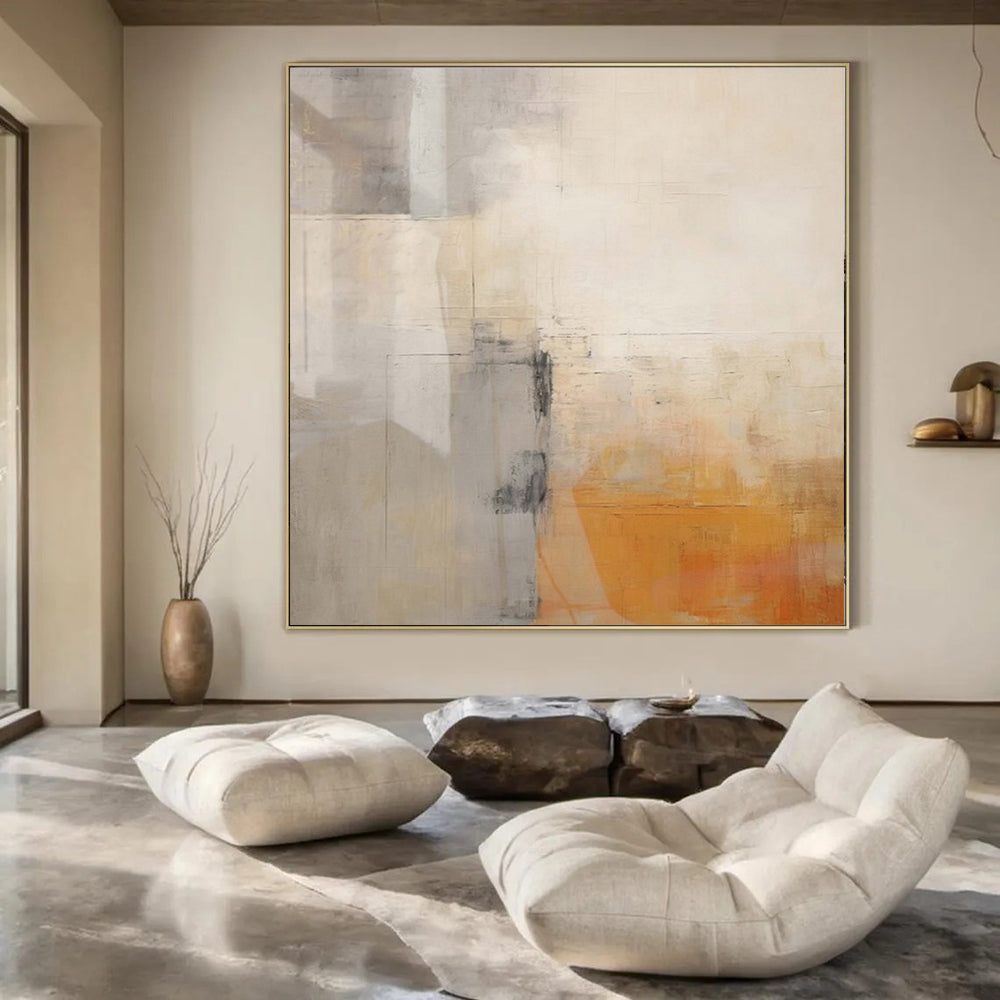 Large Hand-Painted Contemporary Abstract Wall Art for Family Home Laundry Rooms