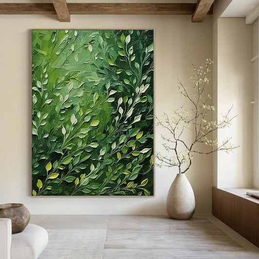 Grand Abstract Painting for Kids' Treehouse Interiors - Hand-Painted Mixed Media