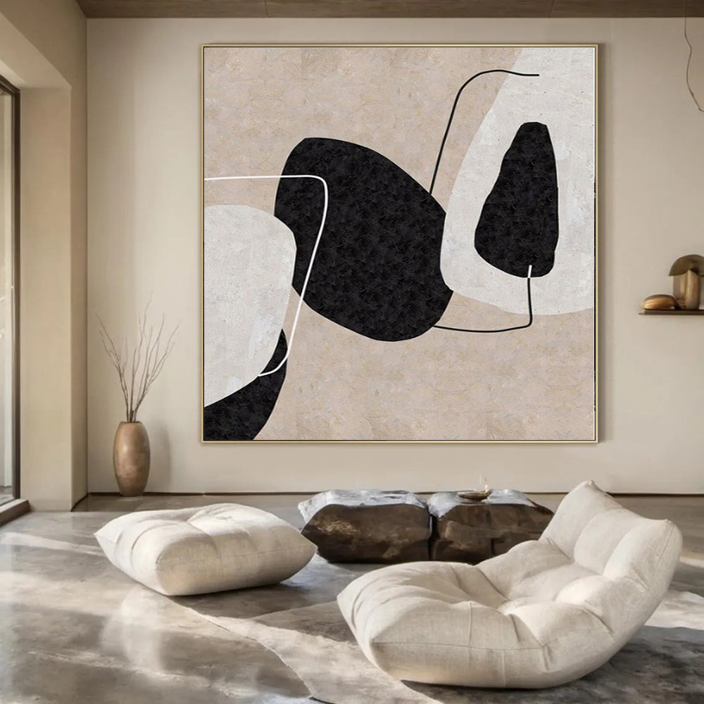 Extra-Huge Hand-Painted Modern Abstract Canvas for Living Room Two-Story Walls