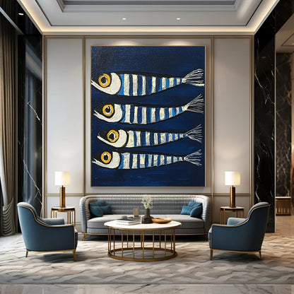 Table-Centered Hand-Painted Abstract Wall Art for Dining Rooms