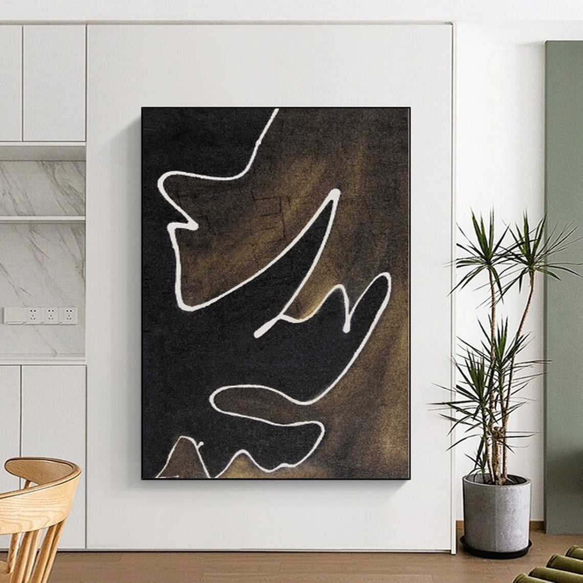 Monumental Abstract Swirl Painting - Made to Order Acrylic for Casino Lobby Entertainment Areas
