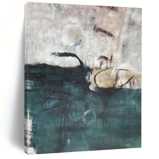 Giant Hand-Painted Abstract Art for Basement Recreation and Gaming Zones