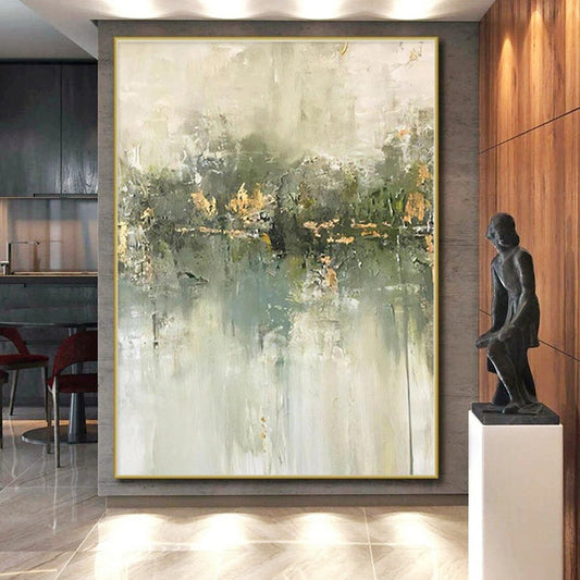 Huge Made-to-Order Abstract Painting for Living Room Bay Window Backdrop