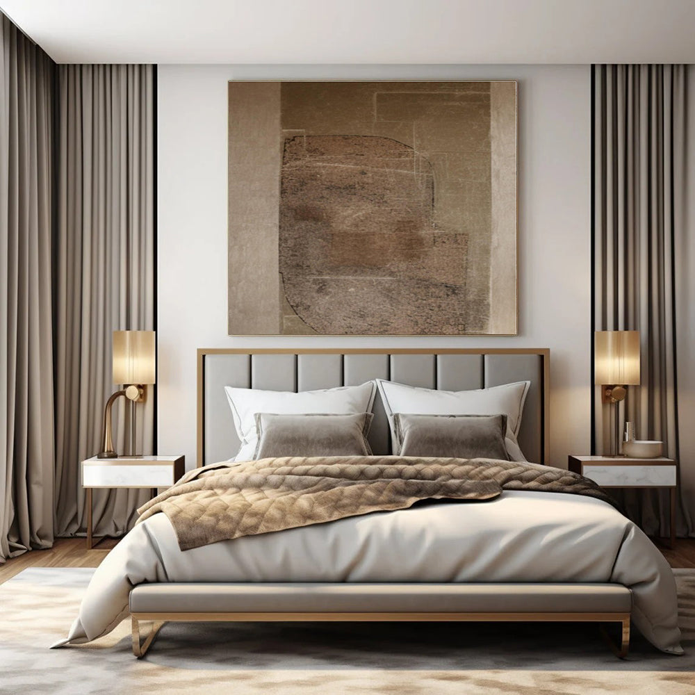 Large-Scale Hand-Painted Contemporary Abstract Mural for Office Entryways