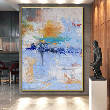 Large Abstract Canvas for Boat Cabin Interiors - Custom Acrylic on Linen