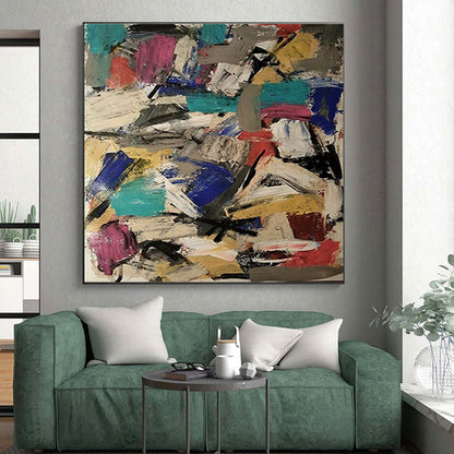 Colossal Modern Abstract Wall Art for Contemporary Entryway Staircase Landing