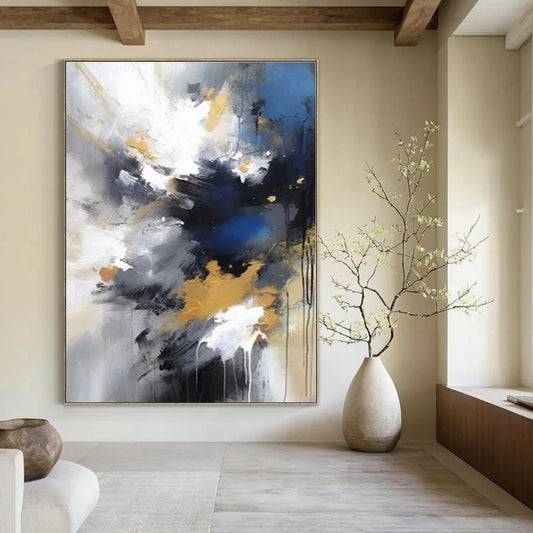 Vintage Travel Hand-Painted Abstract Canvas for Adventurous Bedrooms