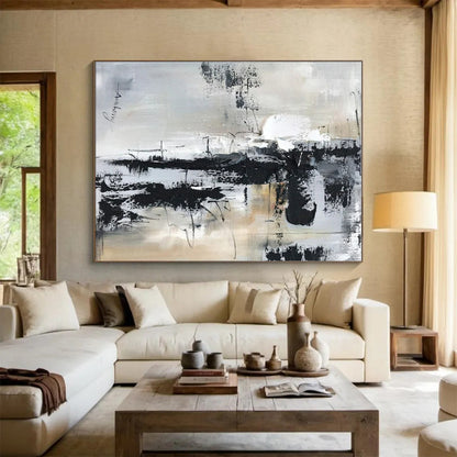 Oversized Modern Abstract Canvas for Reading Nook Relaxing Atmosphere