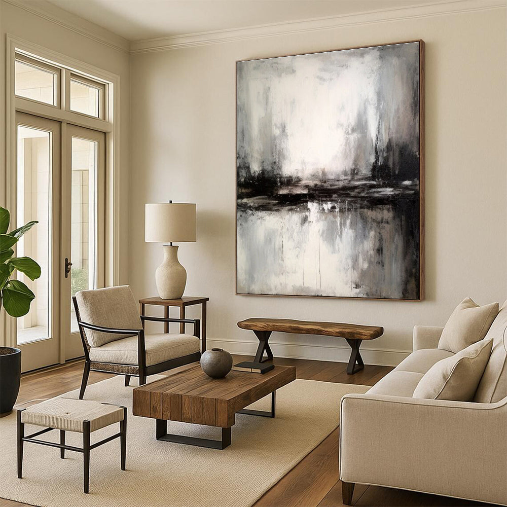 Extra-Huge Hand-Brushed Abstract Painting for Home Music Studio Practice Wall LargeART0623