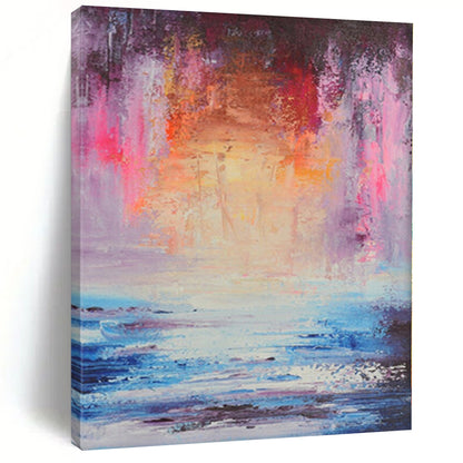 Immense Abstract Japanese Garden - Hand-Painted Gouache for Tea Ceremony Rooms