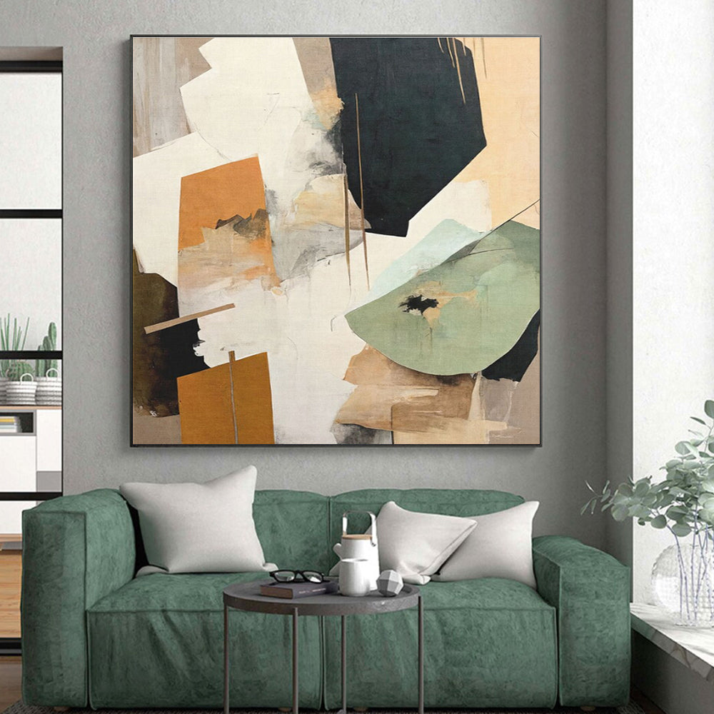 Large Contemporary Custom Abstract Wall Art for Modern Guest Room Wardrobe Wall