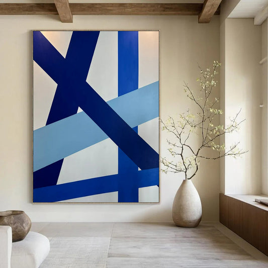 Super-Sized Hand-Painted Modern Abstract Wall Decor for Chic Home Libraries