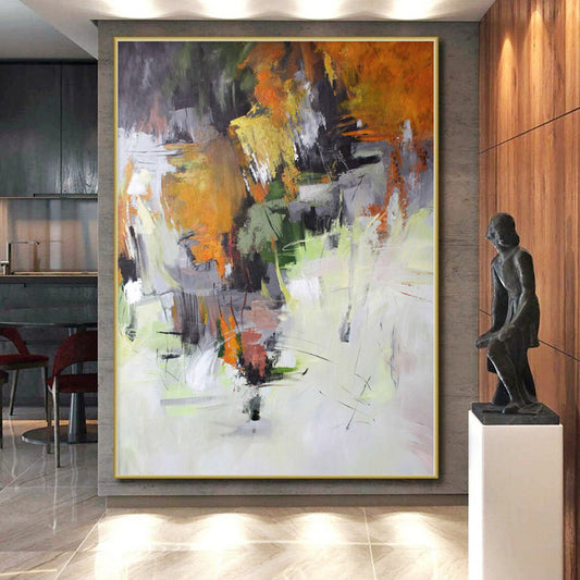 Giant Hand-Painted Abstract Canvas for Nursery Feature Walls