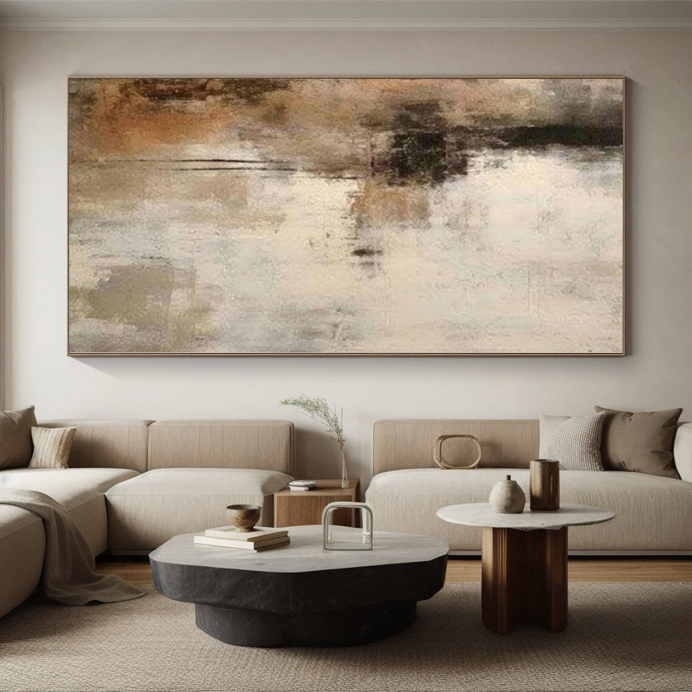 Giant Hand-Painted Abstract Art for Basement Entertainment Areas