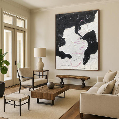 Oversized Modern Abstract Canvas for Home Music Studio Creative Backdrop