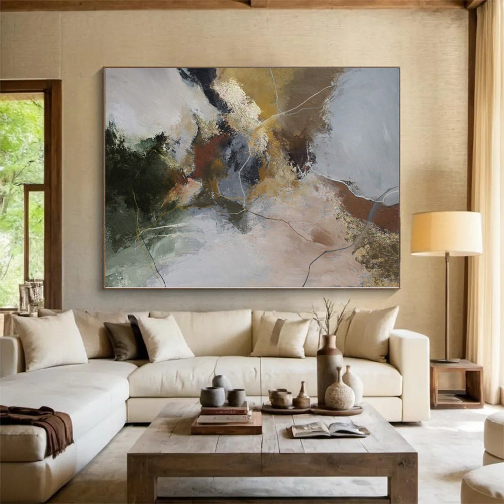 Large Custom Abstract Art for Bathroom Vanity Walls