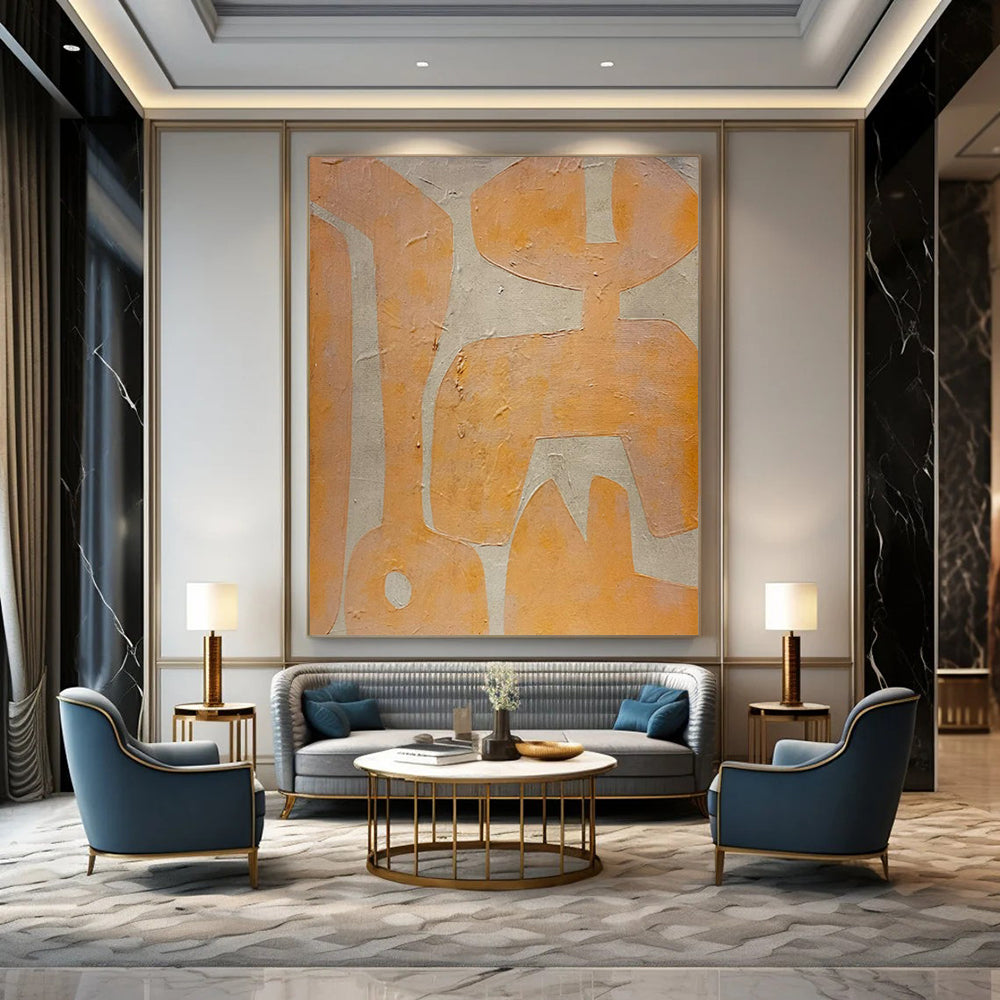 Hand-Painted Extra-Large Contemporary Abstract Art for Luxury Hotel Grand Halls