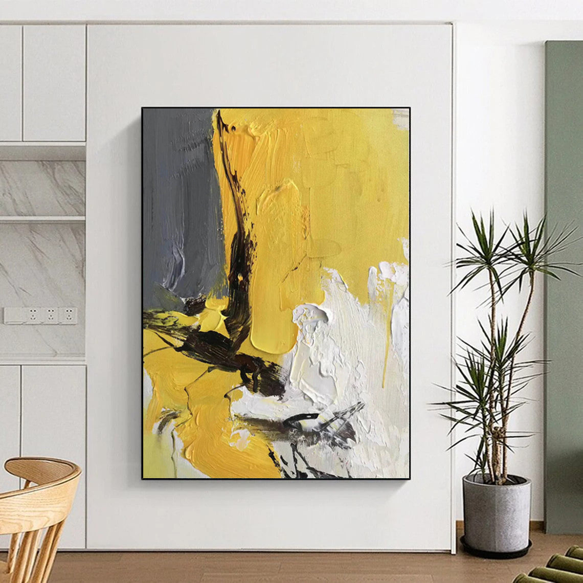 Grand Hand-Painted Abstract Canvas for Attic Storage and Display Areas