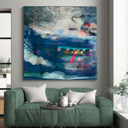 Immense Hand-Painted Abstract Wall Art for Co-Working Spaces